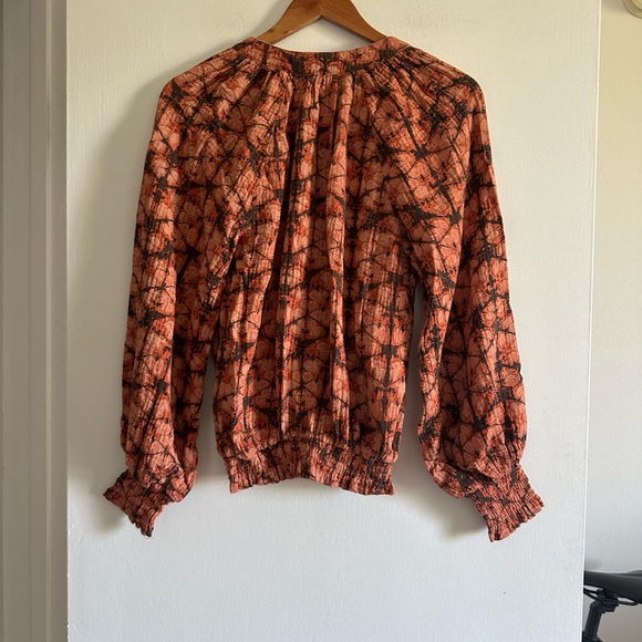 Anthropologie Porridge Orange Elisabeth Peasant Blouse size Small EUC - Picture 4 of 7